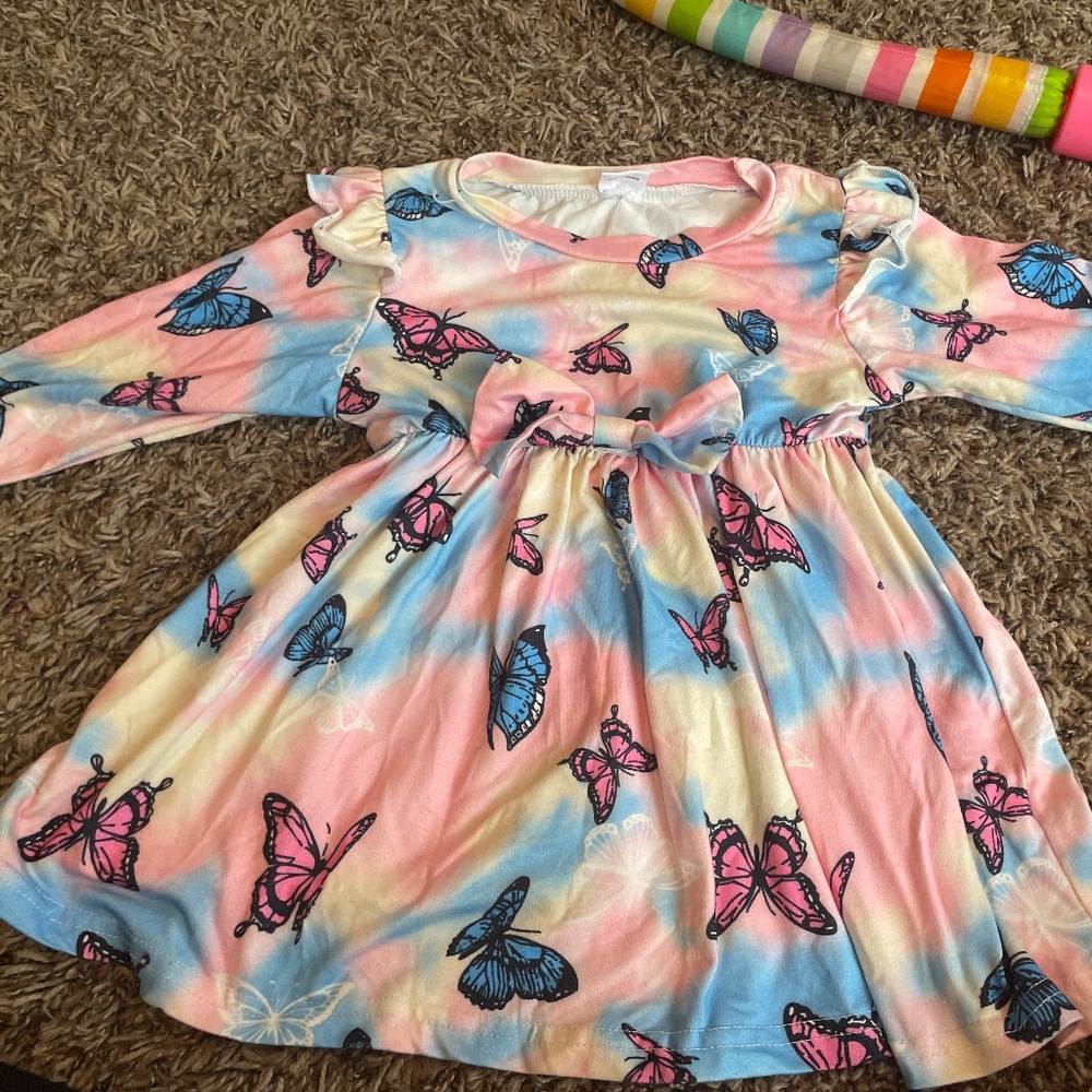 A baby  butterfly dress  for baby’s with butterfly belt